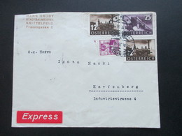 Österreich Ostmark 1.4.1938 Eisenbahnen Nr. 646 U. 647 MiF Express Brief Stadtbaumeister Hans Hruby - Brieven En Documenten