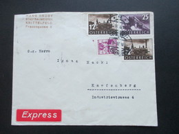 Österreich Ostmark 1.4.1938 Eisenbahnen Nr. 646 U. 647 MiF Express Brief Stadtbaumeister Hans Hruby - Storia Postale