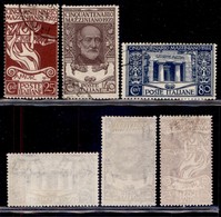 Regno - 1922 - Mazzini (128/130) - Serie Completa Usata - Annulli Non Garantiti (165) - Altri & Non Classificati