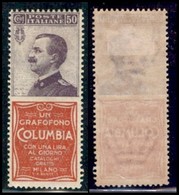 Regno - Francobolli Pubblicitari - 1924 - 50 Cent Columbia (11 Pubblicitari) - Gomma Originale (50) - Altri & Non Classificati