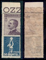 Regno - Francobolli Pubblicitari - 1924 - 50 Cent De Montel (12 Pubblicitari) - Bordo Di Foglio Con Dentellatura Vertica - Sonstige & Ohne Zuordnung