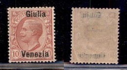 Venezia Giulia - 1918 - 10 Cent (22d) - Giulia Venezia - Soprastampa A Destra - Gomma Originale (120) - Altri & Non Classificati