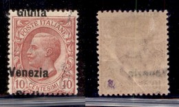 Venezia Giulia - 1918 - 10 Cent (22d Varietà Eafc) - Giulia Venezia - Soprastampa A Sinistra - Gomma Originale - Altri & Non Classificati