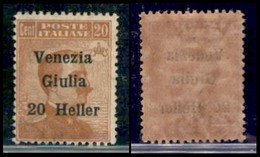 Venezia Giulia - 1919 - 20 Heller Su 20 Cent (31) - Gomma Integra - Sonstige & Ohne Zuordnung