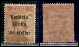 Venezia Giulia - 1919 - 20 Heller Su 20 Cent (31) - Gomma Integra - Other & Unclassified