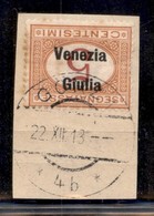 Venezia Giulia - Segnatasse - 1919 - 5 Cent (1a) Con Soprastampa Capovolta Usato A Gorz Su Frammento - Sonstige & Ohne Zuordnung