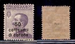 Dalmazia - 1922 - 50 Cent Su 50 (5d) - Di Senza Punto Sulla I - Gomma Integra (135) - Sonstige & Ohne Zuordnung