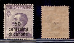 Dalmazia - 1922 - 50 Cent Su 50 (5d) - Di Senza Punto Sulla I - Gomma Integra (135) - Otros & Sin Clasificación