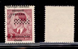 Lubiana - 1941 - 2 Din (22g) Usato - Soprastampa A Cavallo - Otros & Sin Clasificación