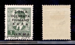 Zona Fiumano Kupa - 1941 - 1 Din (3ba) Con Diciture Solo In Basso - Gomma Originale (80) - Otros & Sin Clasificación