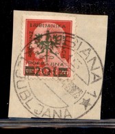 Occupazione Tedesca - Lubiana - 1944 - 20 Lire Su 20 Cent (17) Usato Su Frammento - Sonstige & Ohne Zuordnung