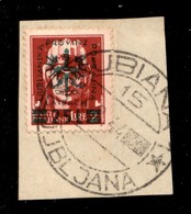 Occupazione Tedesca - Lubiana - 1944 - 25 Lire Su 2 (18) Usato Su Frammento - Sonstige & Ohne Zuordnung