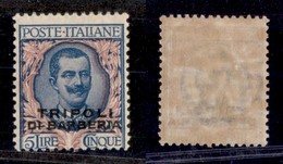 Levante - Tripoli Di Barberia - 1919 - 5 Lire (10) - Gomma Originale (60) - Altri & Non Classificati