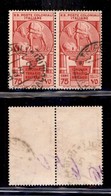 Emissioni Generali - 1933 - 75 Cent Cinquantenario (27) - Coppia Orizzontale Usata (90) - Sonstige & Ohne Zuordnung