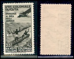 Emissioni Generali - 1934 - 25 Lire Duca Degli Abruzzi (30 Aerea) - Gomma Integra (90) - Sonstige & Ohne Zuordnung