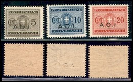 Africa Orientale Italiana - Segnatasse - 1940 - 5 Cent + 10 Cent + 20 Cent (1/3 Segnatasse) - 3 Valori - Gomma Integra ( - Sonstige & Ohne Zuordnung