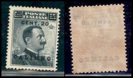 Egeo - Calino - 1916 - 20 Cent Su 15 (8) - Gomma Integra (65) - Altri & Non Classificati