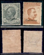 Egeo - Calino - 1921/1922 - Soprastampati (10/11) - Emissione Completa - Gomma Integra (30) - Altri & Non Classificati