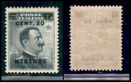 Egeo - Nisiro - 1916 - 20 Cent Su 15 (8) - Gomma Integra (5) - Sonstige & Ohne Zuordnung