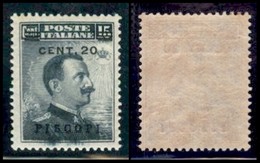 Egeo - Piscopi - 1916 - 20 Cent Su 15 (8) - Gomma Integra (5) - Sonstige & Ohne Zuordnung
