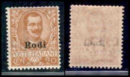 Egeo - Rodi - 1916 - 20 Cent Floreale (9) - Gomma Integra (10) - Sonstige & Ohne Zuordnung