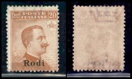 Egeo - Rodi - 1922 - 20 Cent Michetti (12) - Gomma Integra (20) - Otros & Sin Clasificación