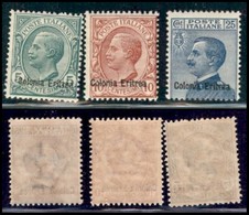 Eritrea - 1908/1909 - Soprastampati (31/33) - Serie Completa - Gomma Integra (25) - Sonstige & Ohne Zuordnung