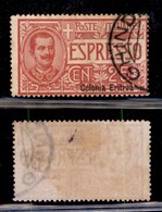 Eritrea - Espressi - 1907 - 25 Cent (1c) Usato - Soprastampa N Basso (100) - Sonstige & Ohne Zuordnung