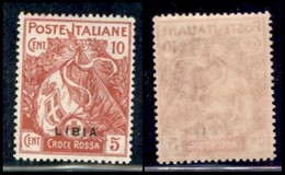 Libia - 1915 - 10 + 5 Cent Croce Rossa (13c) - Soprastampa In Basso - Gomma Integra (75) - Sonstige & Ohne Zuordnung