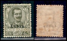 Libia - 1917 - 45 Cent Floreale (18) - Gomma Originale Ottimamente Centrato Con Leggere Macchie D'umido (140) - Sonstige & Ohne Zuordnung