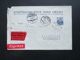 Österreich 1937 Durch Eilboten Express Eisenbahnen Nr. 646 Als 5er Block Vom Bogenrand + Passerkreuz MiF Volkstrachten - Cartas