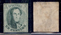 BELGIO - 1858/1861 - 1 Cent Leopoldo I (6 II) - Gomma Originale (220) - Altri & Non Classificati