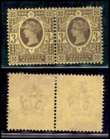 GRAN BRETAGNA - 1887 - 3 Pence Regina Vittoria (90 A) - Coppia Orizzontale - Senza Gomma - Sonstige & Ohne Zuordnung