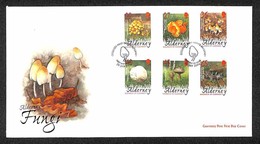 GRAN BRETAGNA - ALDERNEY - Funghi (224/229) - Serie Completa FDC 29.1.04 - Otros & Sin Clasificación