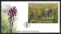 GRAN BRETAGNA - JERSEY - Orchidea (Block 38) FDC 4.10.03 - Sonstige & Ohne Zuordnung
