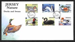 GRAN BRETAGNA - JERSEY - Anatre E Cigni (1122/1127) FDC 6.4.04 - Altri & Non Classificati