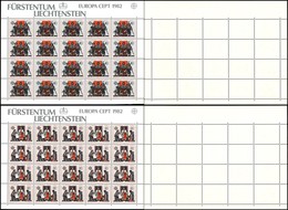 LIECHTENSTEIN - 1982 - Europa Cept (791/792) - Serie Completa In Minifogli Di 20 - Gomma Integra - Altri & Non Classificati