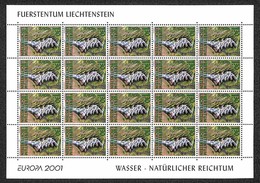 LIECHTENSTEIN - 2001 - Minifoglio 1.30 Franchi Europa (1255) - Gomma Integra (48+) - Sonstige & Ohne Zuordnung