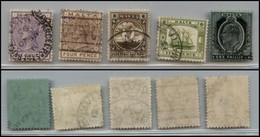 MALTA - 1885/1904 - 5 Francobolli Diversi (8/9 + 30/32) - Molto Belli (35+) - Altri & Non Classificati