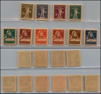 SVIZZERA - 1924/1928 - Tipi Precedenti Nuovi Valori Carta Camoscio (Unif. 196/205) - Serie Completa Di 10 Valori - Gomma - Sonstige & Ohne Zuordnung