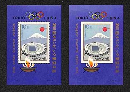 UNGHERIA - 1964 - Foglietto Olimpiadi Tokyo II (Block 43 A+B) - 2 Foglietti Dentellato E Non - Gomma Integra (50+) - Sonstige & Ohne Zuordnung