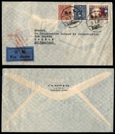 CINA - 1945 - Aerogramma Da Shanghai A Ginevra (Mich. 597 + 606 + 657) - Altri & Non Classificati