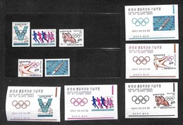COREA DEL SUD - 1964 - Olimpiadi Tokyo (457/461 + Block 194/198) - Serie Completa + 5 Foglietti - Gomma Integra (50) - Sonstige & Ohne Zuordnung