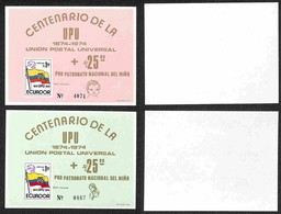 ECUADOR - 1974 - Foglietti 100 Anni UPU (block 66/67) - Senza Gomma (100) - Altri & Non Classificati