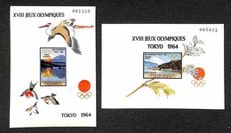 GUINEA - 1965 - Foglietti Olimpiadi Tokyo (Block 5 + 6 B) - 2 Foglietti Non Dentellati - Gomma Integra (40) - Sonstige & Ohne Zuordnung
