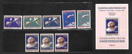 PARAGUAY - 1964 - Esposizione Dello Spazio E Olimpiadi Tokyo (1295/1302 + Block 54) - Serie Completa + Foglietto - Gomma - Sonstige & Ohne Zuordnung