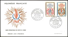 POLINESIA FRANCESE - 1968 - Diritti Dell’Uomo (87/88) - FDC 10.8.68 - Sonstige & Ohne Zuordnung