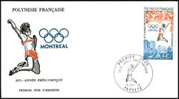 POLINESIA FRANCESE - 1975 - 44 Fr Pre Olimpiadi (201) - FDC 15.10.75 - Altri & Non Classificati