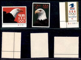 STATI UNITI D'AMERICA - 1991 - Aquila E Cerchi Olimpici (2147 + 2154 + 2182) - 3 Valori - Gomma Integra (35+) - Sonstige & Ohne Zuordnung