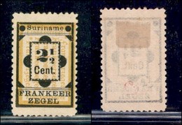 SURINAME - 1892 - 2 1/2 Cent (28 -tipo I) - Gomma Originale - Sonstige & Ohne Zuordnung